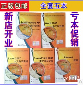 2018年计算机职称用书/职称计算机应用能力考试教材（三本是2007系列）全套5本 附光盘